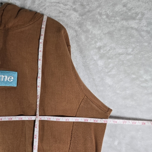Supreme Teal Box Logo Rust Hoodie Size XL Pullover Mens Sweater Heavyweight - Picture 10 of 12